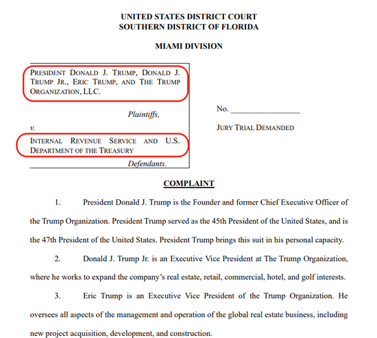 “避税大师”特朗普起诉美国税局和财政部，索赔100亿美元