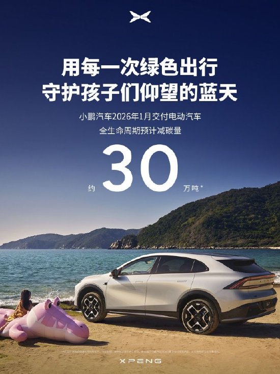 小鹏汽车：1月交付新车20011台，自研第二代VLA第一季度将正式推送