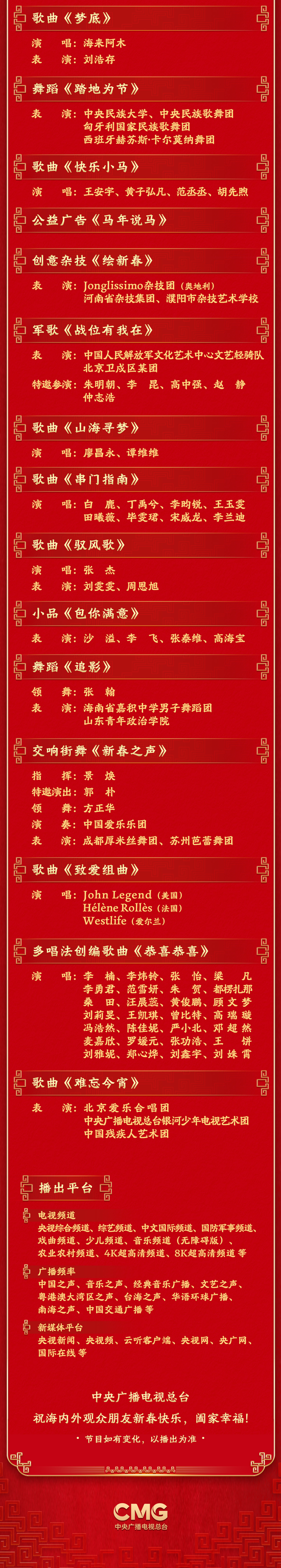 总台马年春晚节目单,来了!