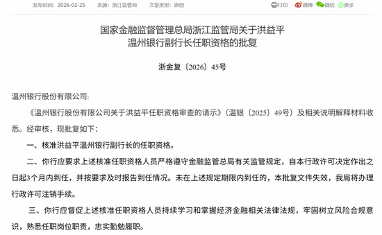 洪益平就任温州银行副行长！地方大将再获拔擢、财务路径印记鲜明