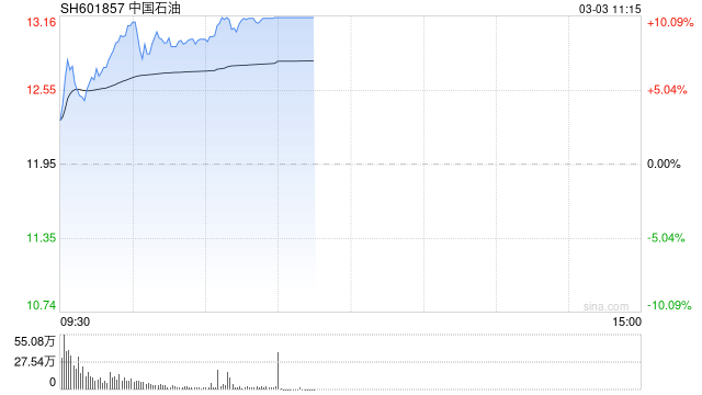 中国石油连续第二个交易日涨停，成交额超95亿元