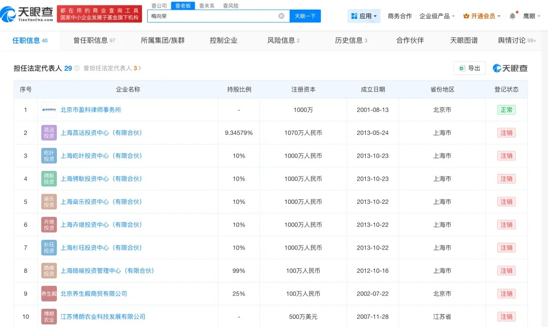 盈科律师事务所深夜发文:梅向荣已辞职,相关事件与律所无关