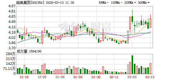 赫美集团：公司能源业务目前有风光电制绿氢绿醇项目、综合能源站及共享单车运营