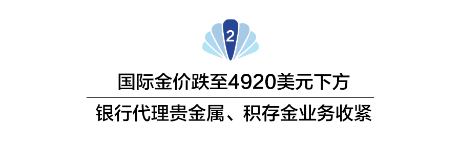 金价失守4920美元关口!代理贵金属业务收紧 多家银行喊话:尽快解约销户