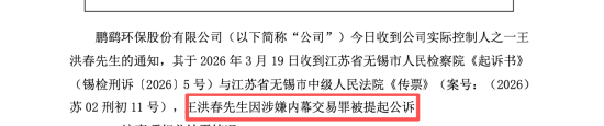 鹏鹞环保王洪春涉内幕交易，取保候审后仍频繁露面，944万提前买入，获利179万套现离场 | 长三角资本局