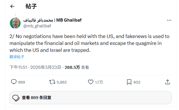 特朗普又被“光速打脸”?伊朗议长:并未与美国进行谈判!