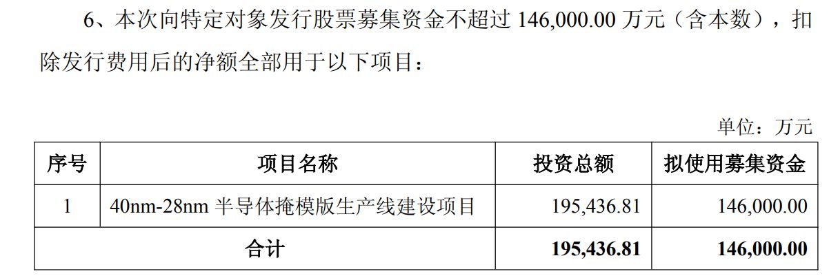 龙图光罩拟竞价发行募资14.6亿元，剑指国内半导体产业链空白点