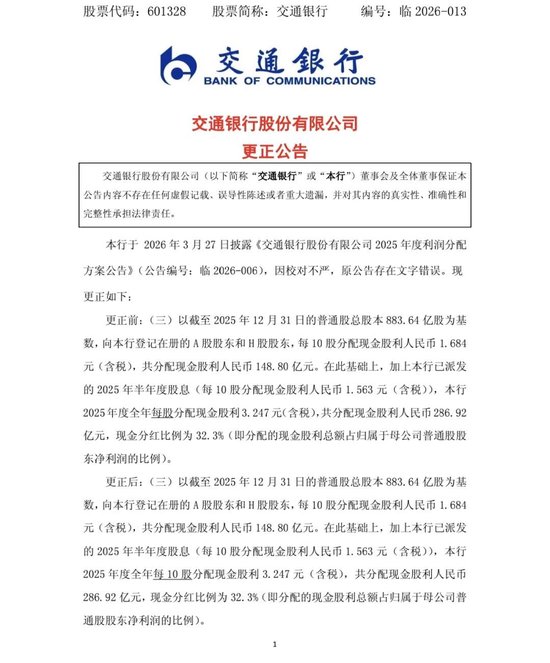 误差超2500亿!交通银行财报出现“低级错误”,董秘何兆斌或担责