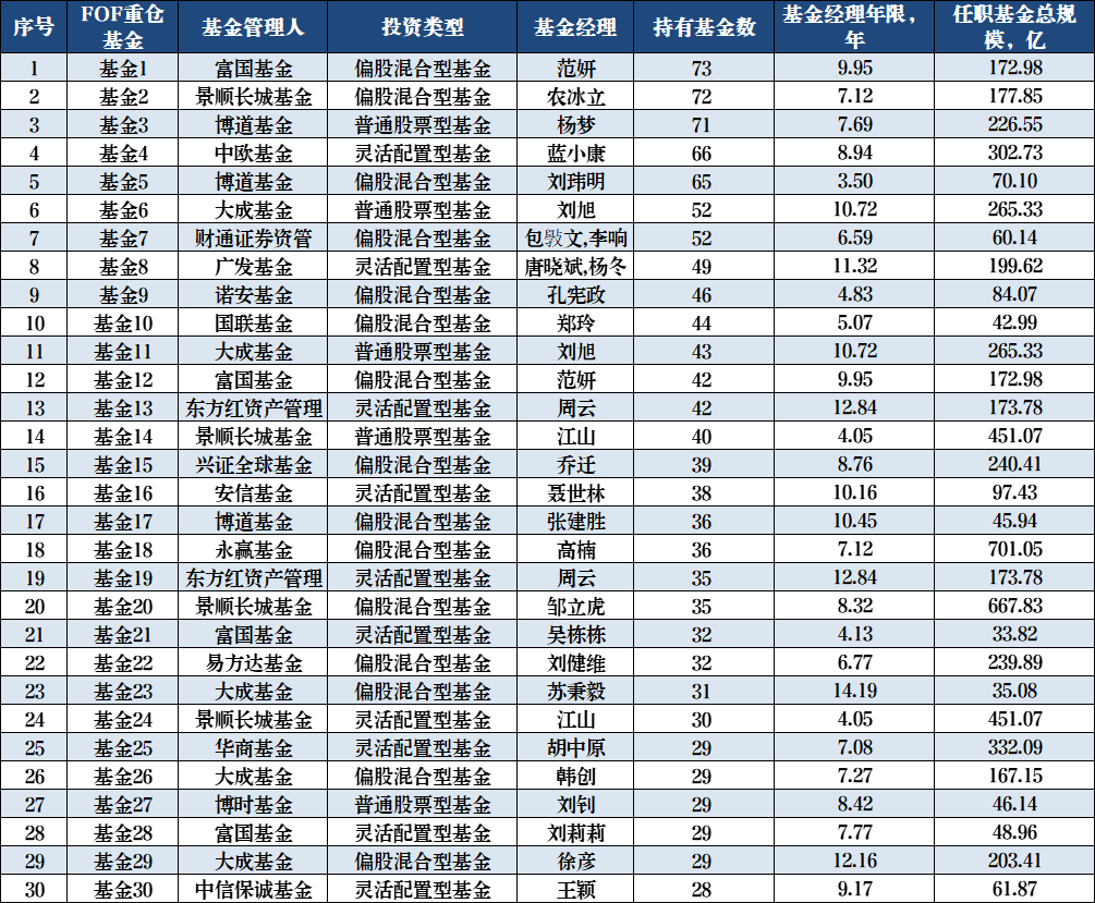 揭秘“专业买手”的购物车：FOF重仓基金都有谁？