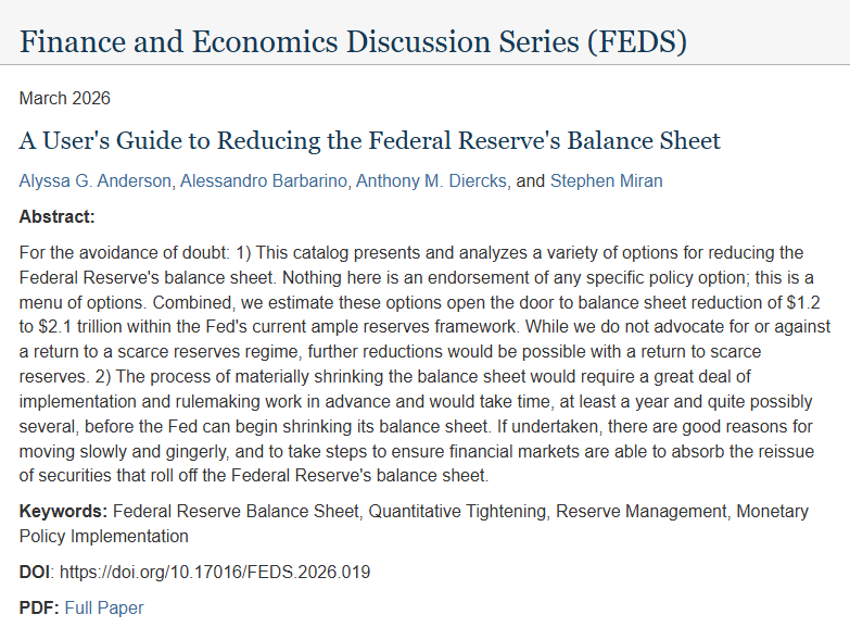 深度拆解美联储重磅“缩表”论文：缩多少，怎么缩，影响几何？
