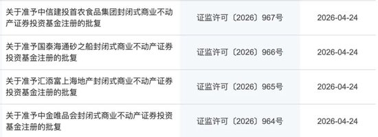 四只获批，商业不动产REITs要来了！中金汇添富国泰海通中信建投募资145.18亿元