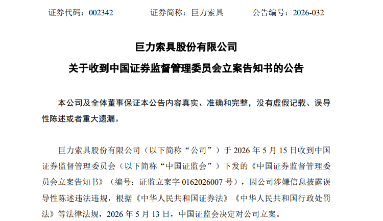 002342,被证监会立案!